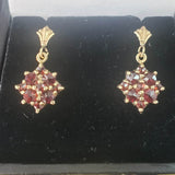 14k gold Estate rose cut garnet Earrings