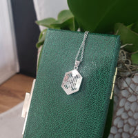 14k white gold Deco diamond filigree necklace pendant