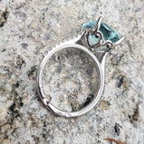 14k white gold 5.40ct Aquamarine & Diamond Ring
