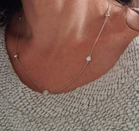 14k white gold diamonds by the yard necklace - 18" - .92ct tw