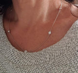 14k white gold diamonds by the yard necklace - 18" - .92ct tw