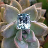 14k white gold 5.40ct Aquamarine & Diamond Ring