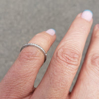 Platinum vintage thin diamond eternity band SIZE 4.3