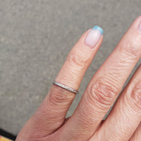 Platinum vintage thin diamond eternity band SIZE 4.3