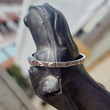 18k white gold 7 diamond c.20's Deco engraved wedding band