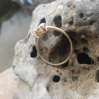 10k gold Victorian opal & rose cut diamond ring