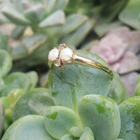 10k gold Victorian opal & rose cut diamond ring