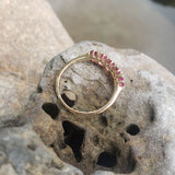 14k gold Victorian pink sapphire & diamond ring