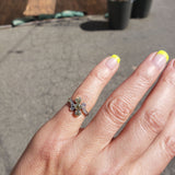 Edwardian Platinum & 14k yellow gold old cut yellow diamond Ring