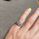 Platinum old cut marquise diamonds estate Art Deco c.1920's ring