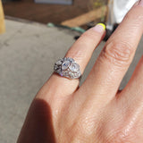 Platinum old cut marquise diamonds estate Art Deco c.1920's ring