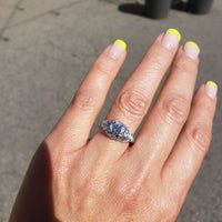 platinum Art Deco c.1920 - 30's 22 diamond ring - 3 three stone