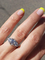platinum Art Deco c.1920 - 30's 22 diamond ring - 3 three stone