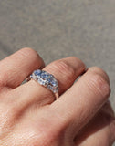 platinum Art Deco c.1920 - 30's 22 diamond ring - 3 three stone