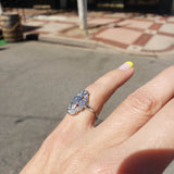 Platinum Diamond estate Art Deco c.20's glove shield Ring