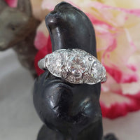 platinum Art Deco c.1920 - 30's 22 diamond ring - 3 three stone