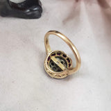 Edwardian Ruby halo & rose cut diamond Ring