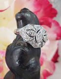 Platinum old cut marquise diamonds estate Art Deco c.1920's ring