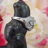 Platinum old cut marquise diamonds estate Art Deco c.1920's ring