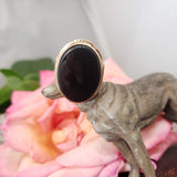10k Yellow gold Black Onyx Deco Ring