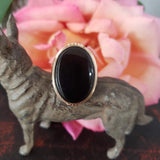 10k Yellow gold Black Onyx Deco Ring