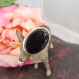 10k Yellow gold Black Onyx Deco Ring