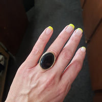 10k Yellow gold Black Onyx Deco Ring