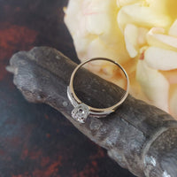 14k gold two tone diamond estate engagement ring