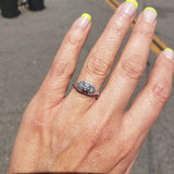 14k - Palladium Art Deco diamond ring