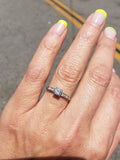 14k gold two tone diamond estate engagement ring