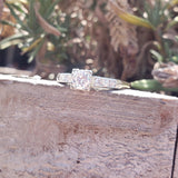 14k gold two tone diamond estate engagement ring