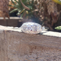 14k - Palladium Art Deco diamond ring