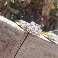 14k gold two tone vintage diamond bridal set