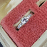 14k gold two tone diamond estate engagement ring
