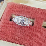 14k - Palladium Art Deco diamond ring
