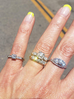 14k gold two tone diamond estate engagement ring