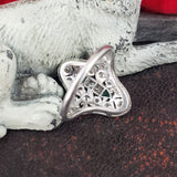 Art Deco c.20's Emerald & Diamond estate filigree glove shield Ring