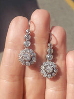 Edwardian 18k gold estate old mine cut diamond lever back earrings