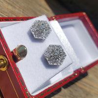 14k white gold filigree diamond studs earrings - .13ct tw
