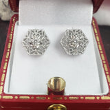 14k white gold filigree diamond studs earrings - .13ct tw