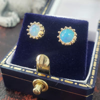 14k gold opal crown studs