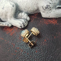 14k gold opal crown studs