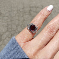 Platinum Pink Tourmaline & Diamond estate filigree c.1920's Ring