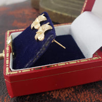 14k yellow gold flower floral stud earrings