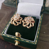 14k yellow gold diamond earrings - apx .30ct tw