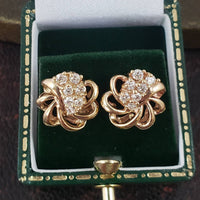 14k yellow gold diamond earrings - apx .30ct tw