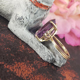 18k Yellow Gold oval AMETHYST estate Cocktail Ring