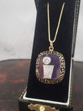 14k yellow gold LAKERS diamond pendant necklace