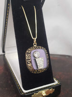 14k yellow gold LAKERS diamond pendant necklace