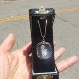 14k yellow gold LAKERS diamond pendant necklace